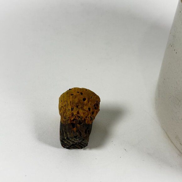 Vintage Stoneware Whiskey Jug Brown & Cream Glazed Pottery Crock w/ Cork Handle - Picture 7 of 13